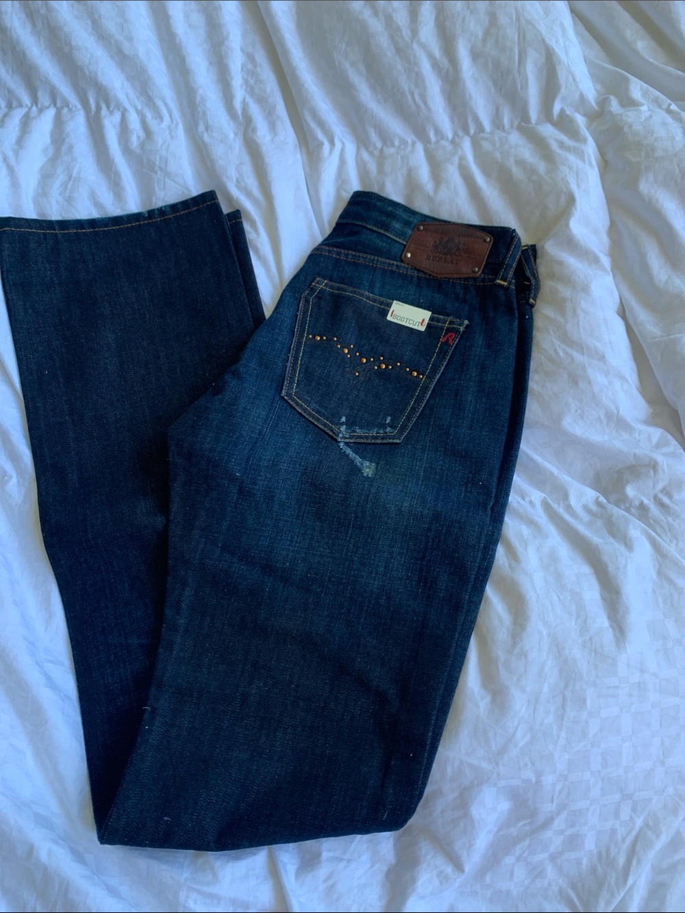 Hudson Jeans Dark Indigo Women's Bootcut Jeans with Stud Detail